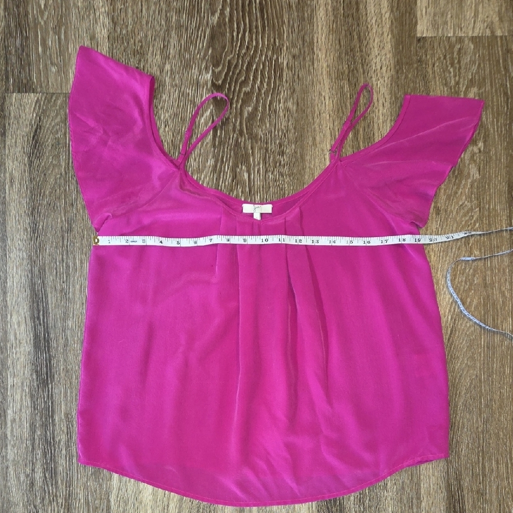 Joie Vibrant Pink Ruffle Sleeve Blouse - Picture 4 of 7